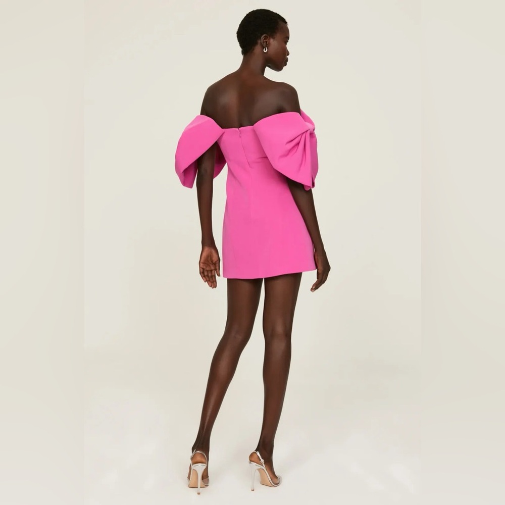 TOCCIN Off the Shoulder, Bow Sleeve Mini Dress in Pink, Size 6 - Picture 2 of 12